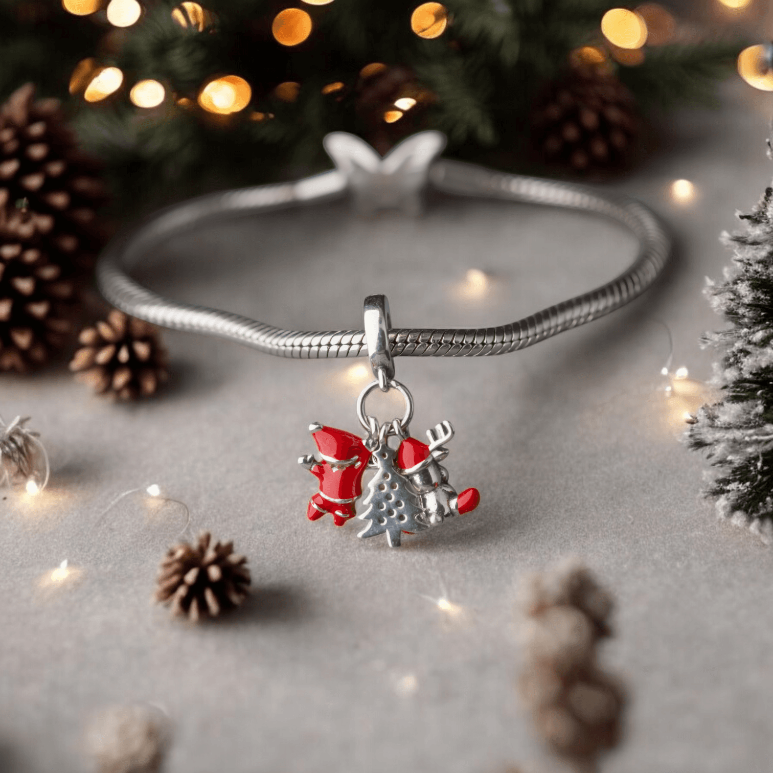 Zawieszka Świąteczna Mikołaj Choinka Renifer srebro 925