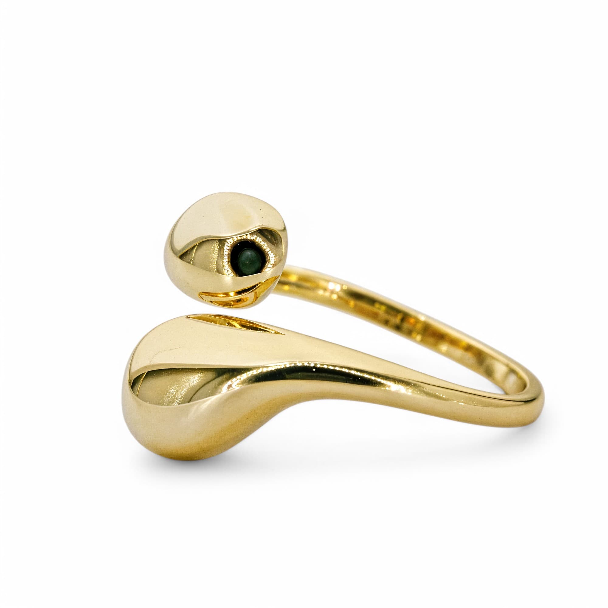 Pierścionek KROPLA WODY srebro 925 regulowany złoto masywny