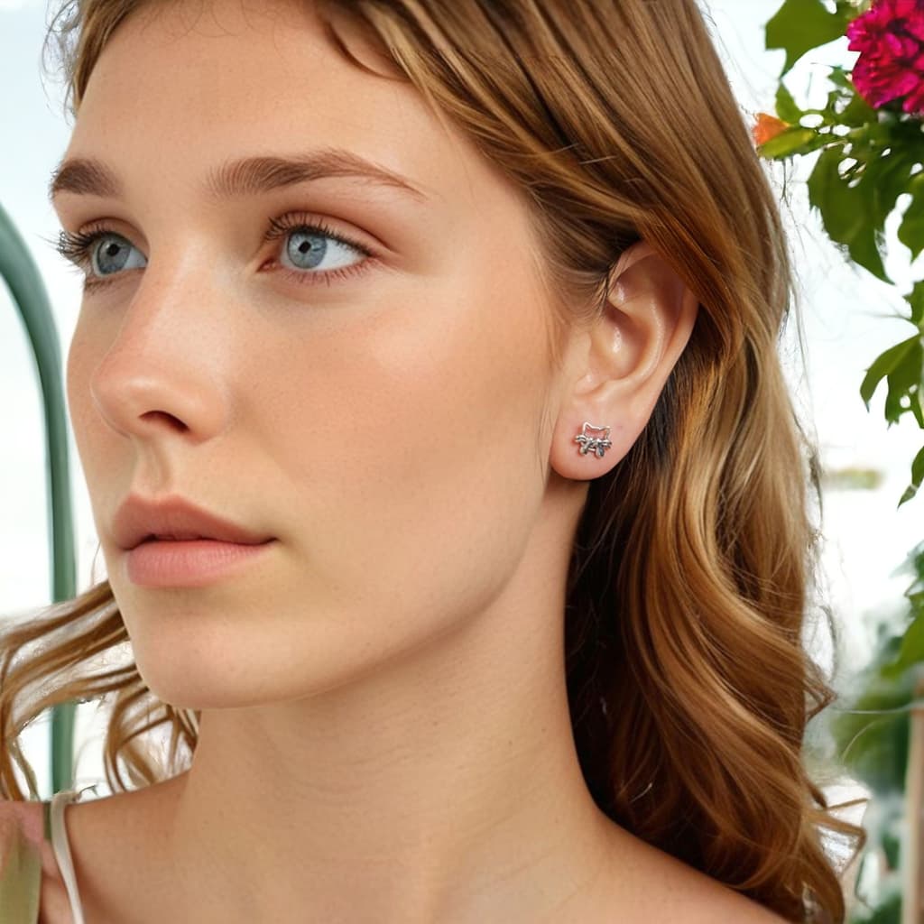 Kolczyki KOTKI koty srebro 925 sztyfty