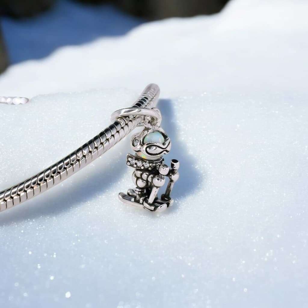Charms zawieszka NARCIARZ ski narty stok zima srebro 925