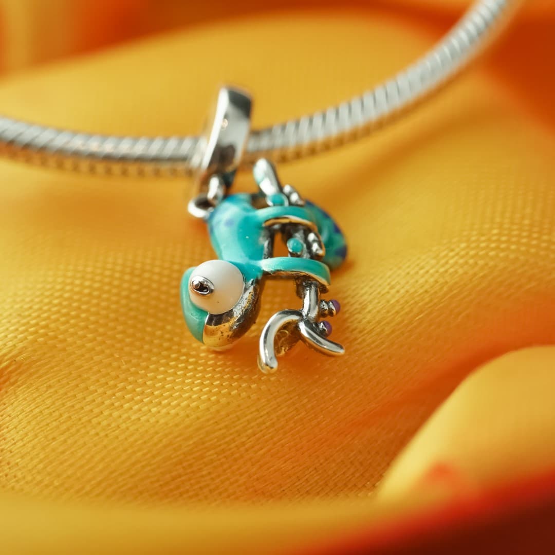 Charms Zmieniający kolor kameleon ze srebra 925