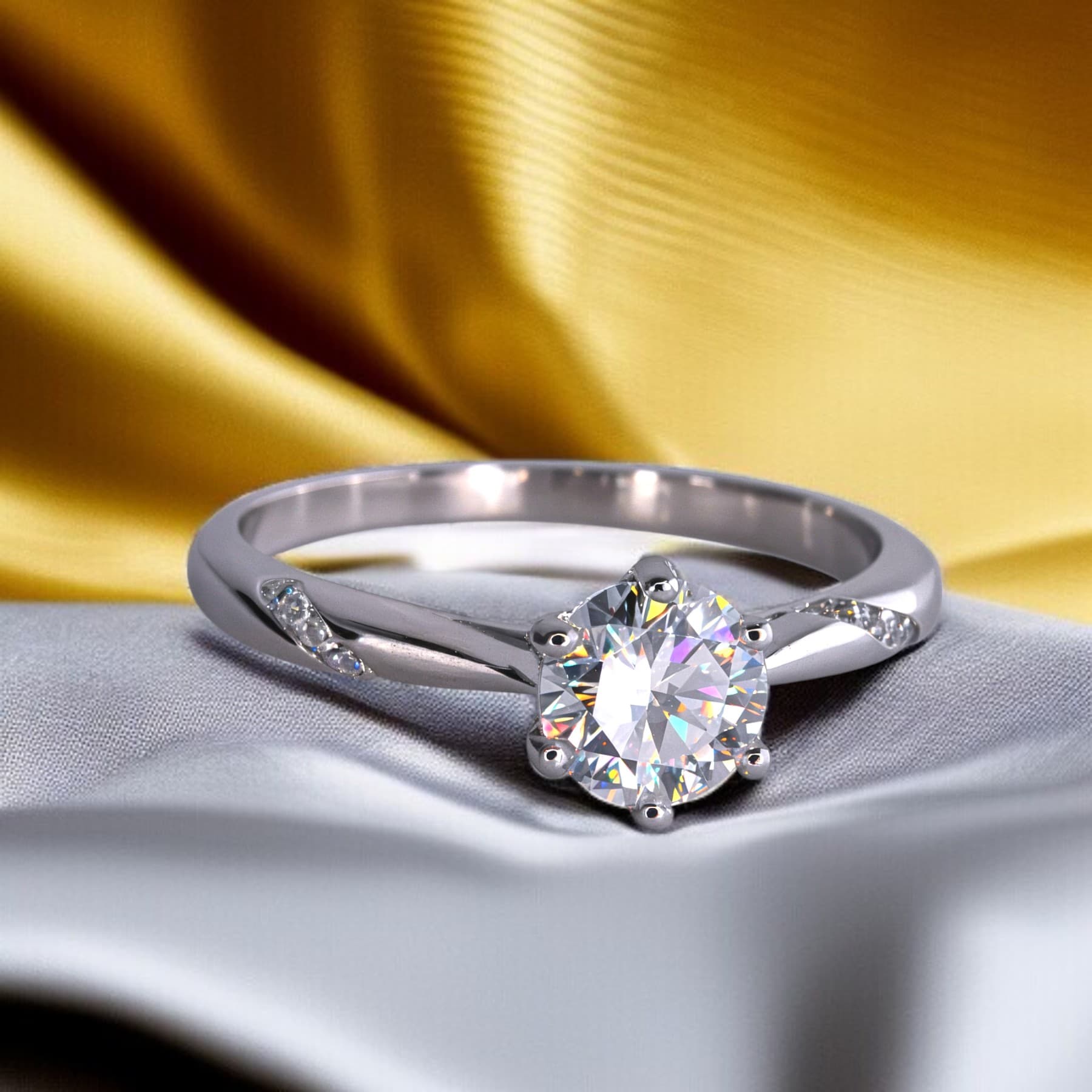 Pierścionek z diamentem moissanit 1 ct srebro 925 moissanite