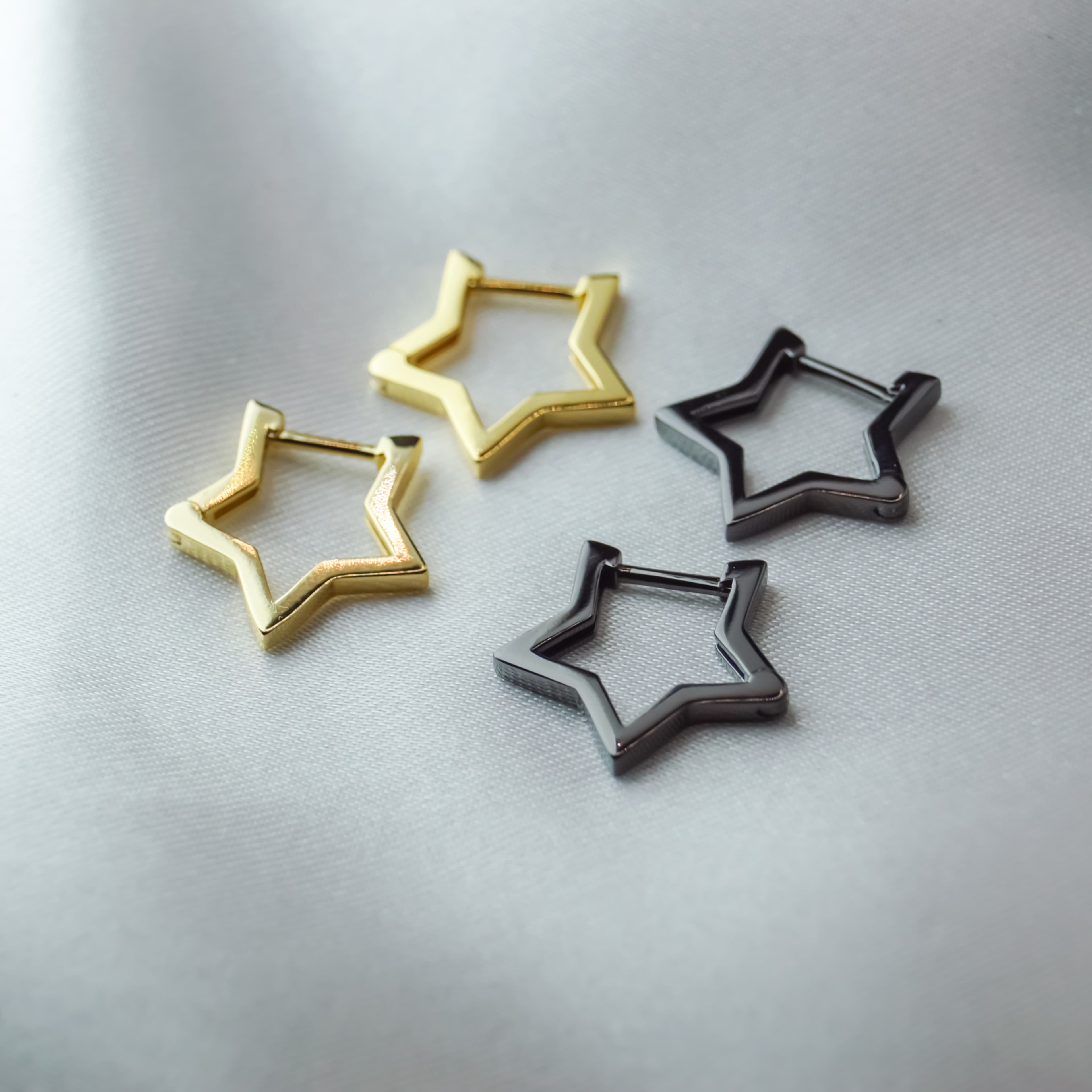Gwiazdki kolczyki złote srebro 925 gwiazdy