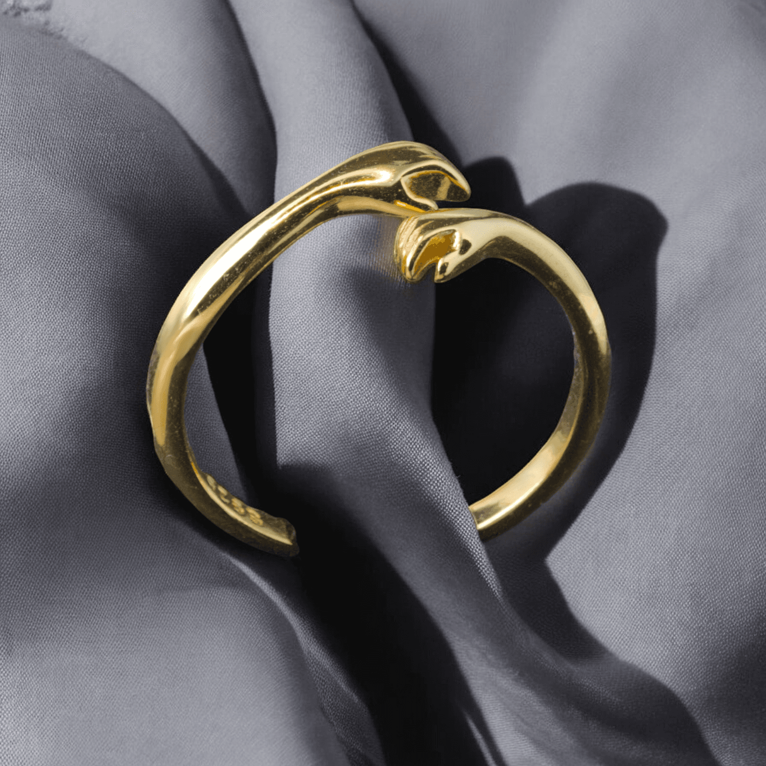 Pierścionek PRZYTULENIE srebro 925 pozłacany