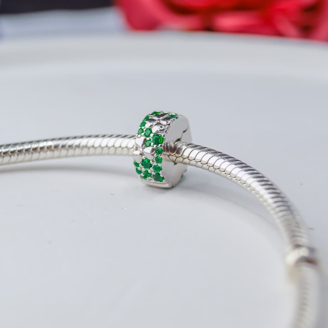 Stoper klips czterolistna koniczyna srebro 925