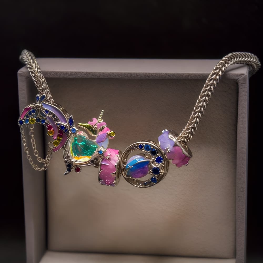 Charms Galaktyczna Podróż Srebro 925 Platyna – Kosmiczny Symbol Nieskończoności