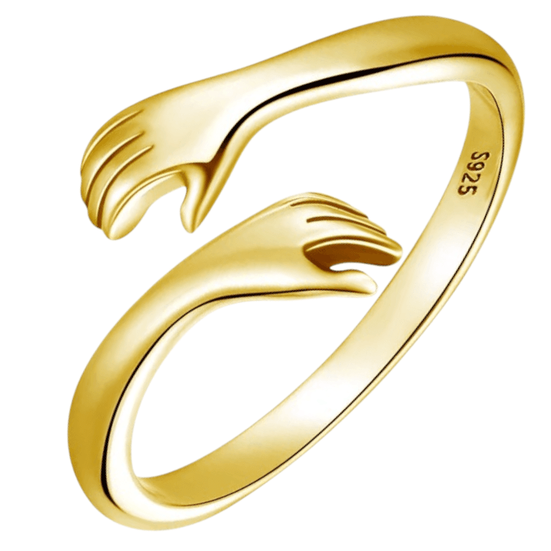 Pierścionek PRZYTULENIE srebro 925 pozłacany