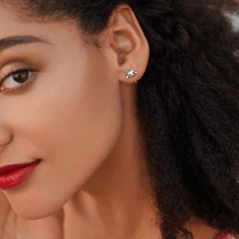 Kolczyki w kształcie  kotka ze srebra 925