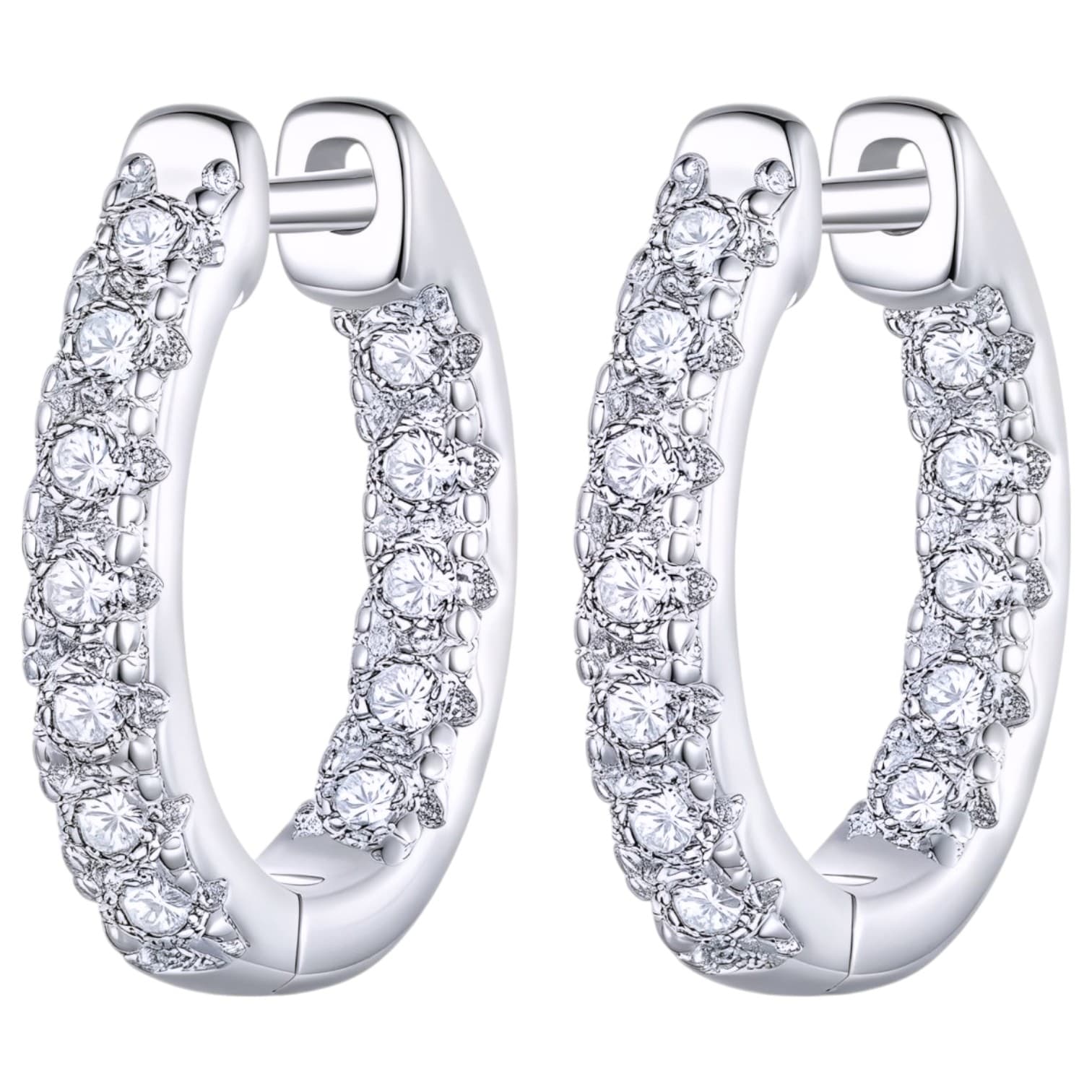 Kolczyki moissanit KOŁA srebro 925 białe złoto