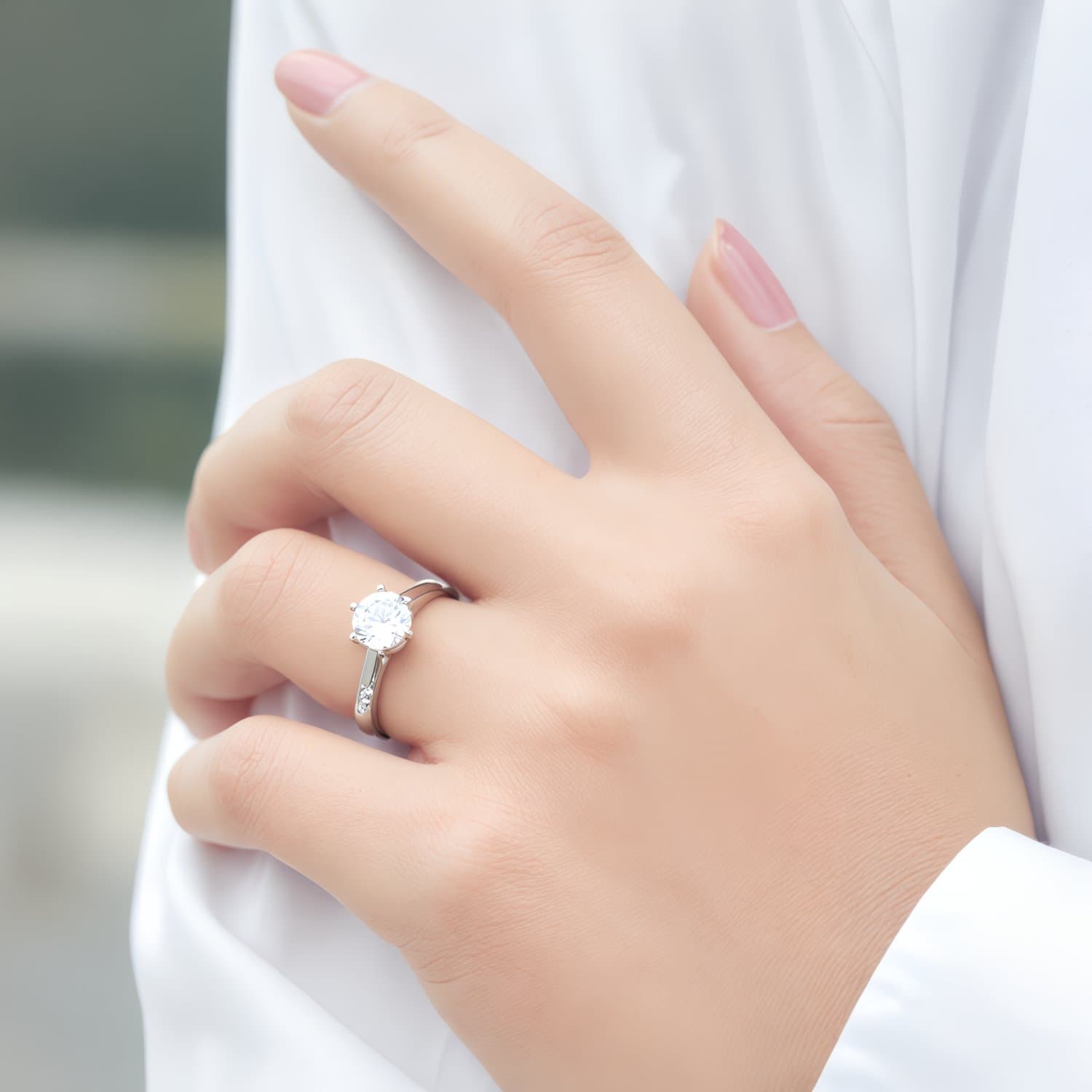 Pierścionek z diamentem moissanit 1 ct srebro 925 moissanite