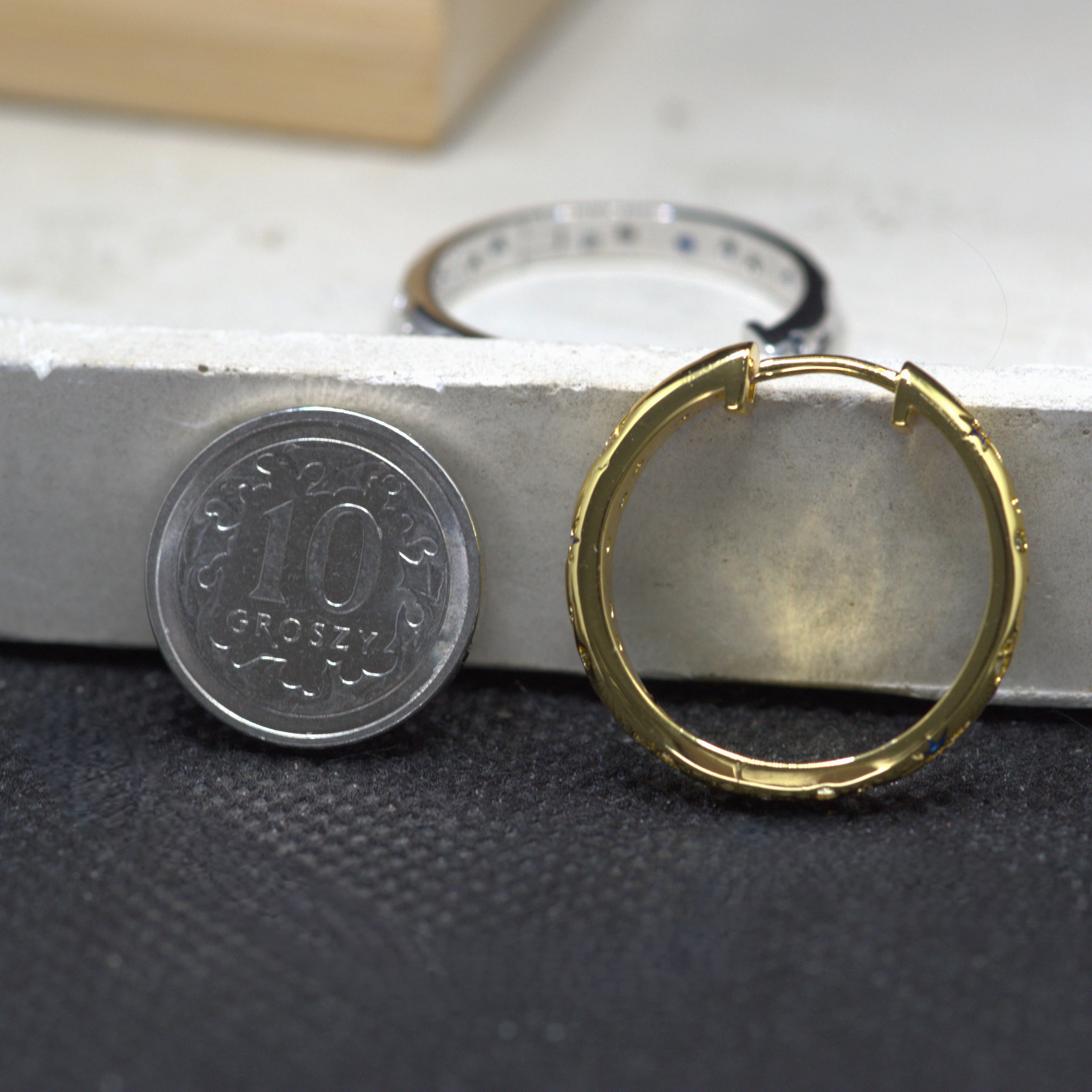 Kolczyki ROZGWIEŻDŻONE NIEBO srebro złote