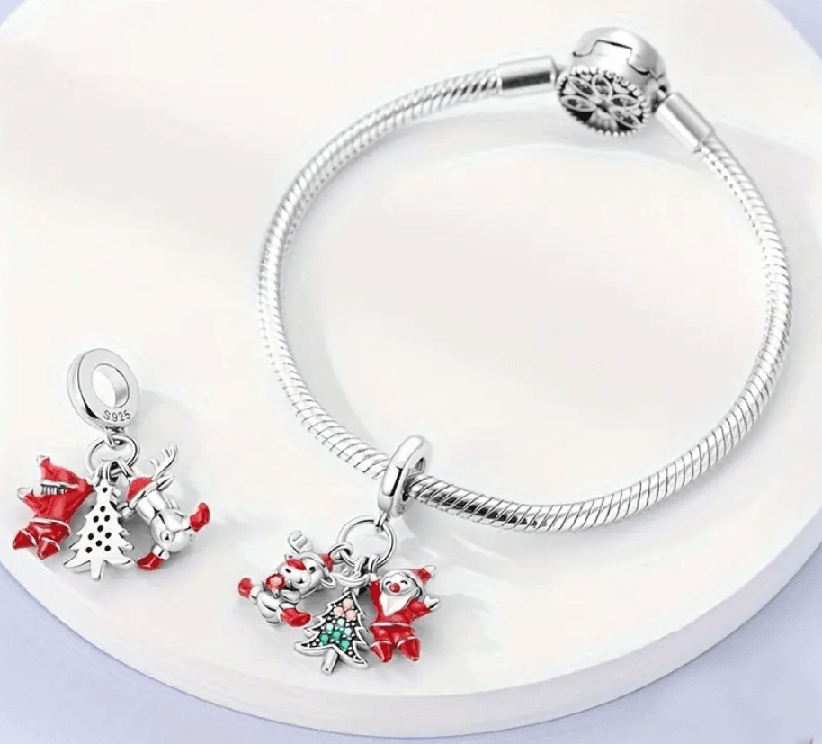 Zawieszka Świąteczna Mikołaj Choinka Renifer srebro 925