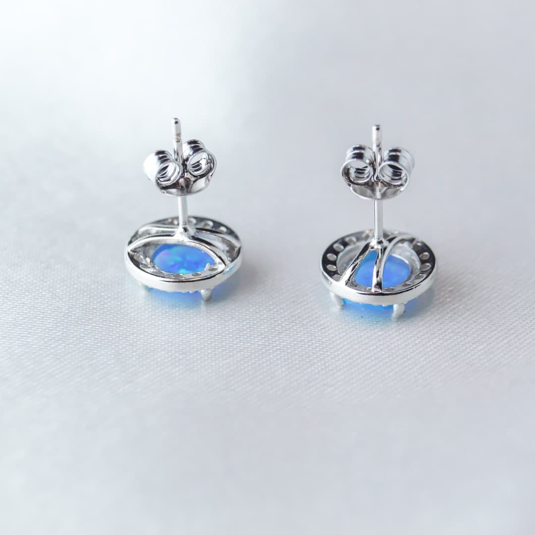 Opalizujące kolczyki srebro 925 opal