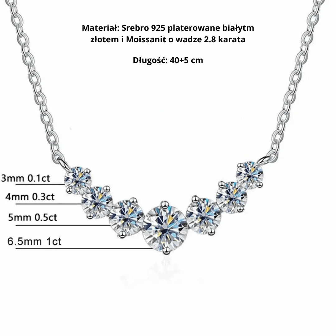 Naszyjnik Diamenty Moissanit 2.8 ct Certyfikaty Laboratoryjne błyszczący brylant