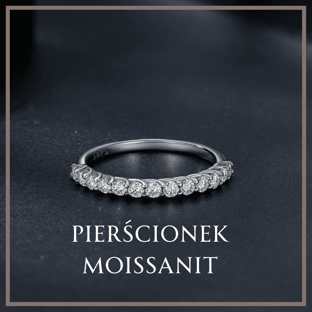 Pierścionek różowe złoto Moissanit srebro 925