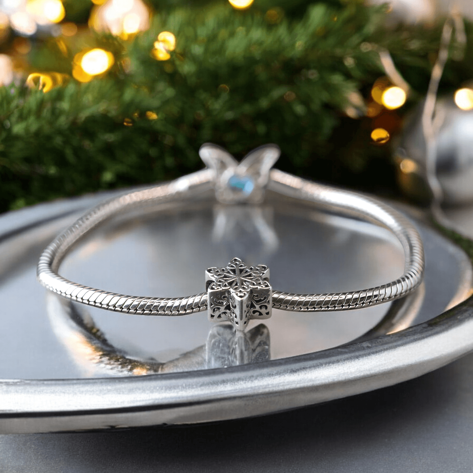 Charms PŁATEK ŚNIEGU gwiazdka śnieżynka srebro 925