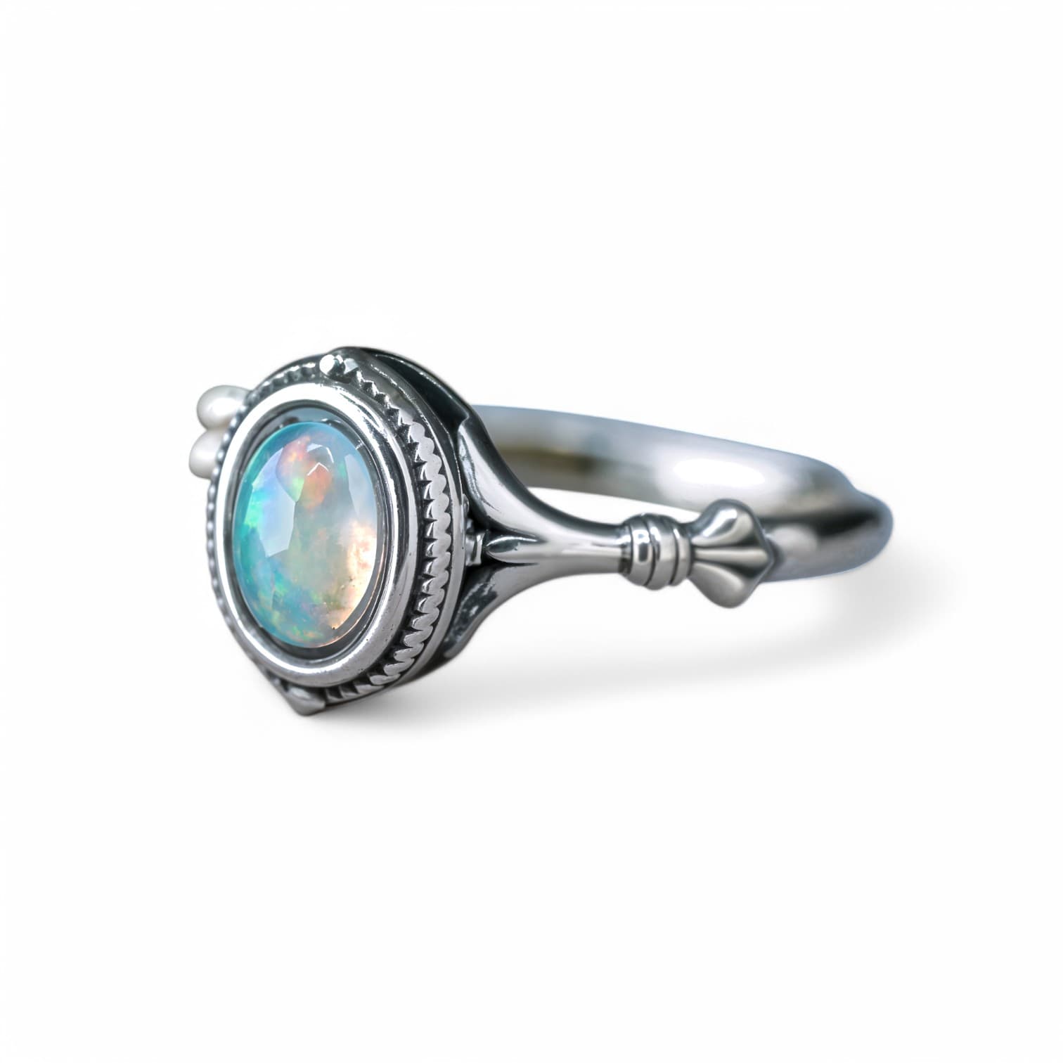 Pierścionek z OPALEM srebro 925 retro regulowany
