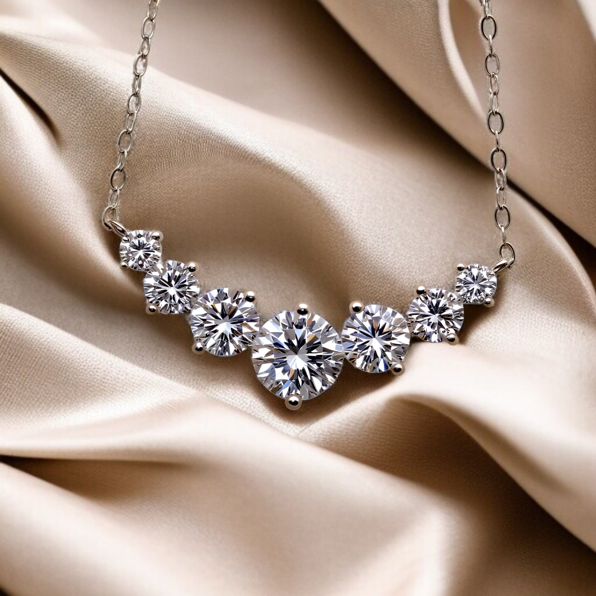 Naszyjnik Diamenty Moissanit 2.8 ct Certyfikaty Laboratoryjne błyszczący brylant