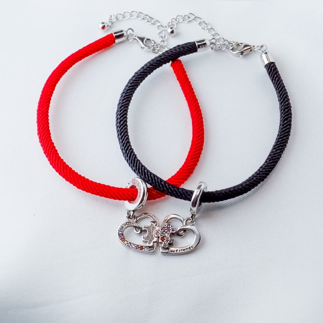 Bransoletka sznurkowa gruba Srebro 925 i platyna