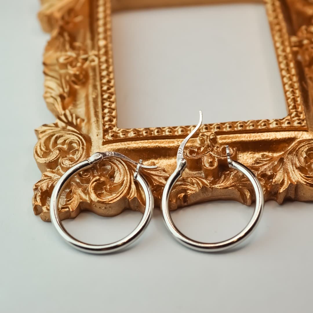 Kolczyki Okrągłe Koła Srebrne Srebro 925 platyna