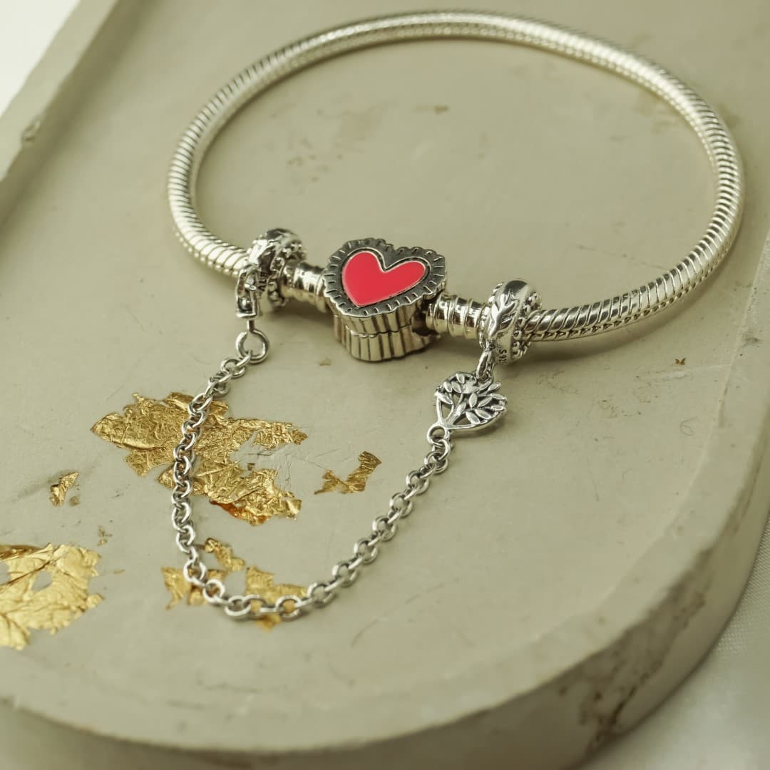 Łańcuszek zabezpieczający z gwintem Drzewo Family Srebro 925