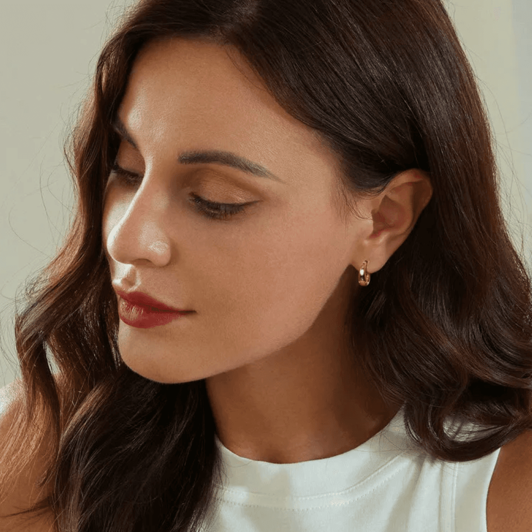 Złote Kolczyki minimalistyczne srebro 925