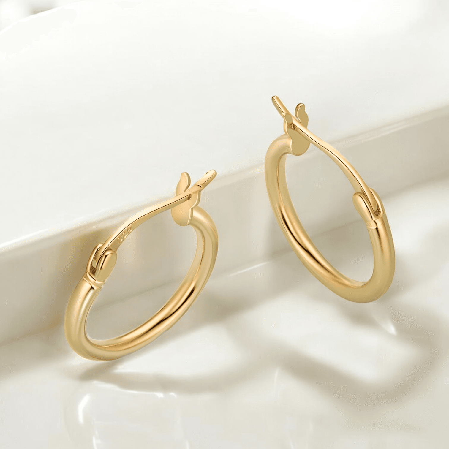 Kolczyki Okrągłe Koła Złote Srebro 925