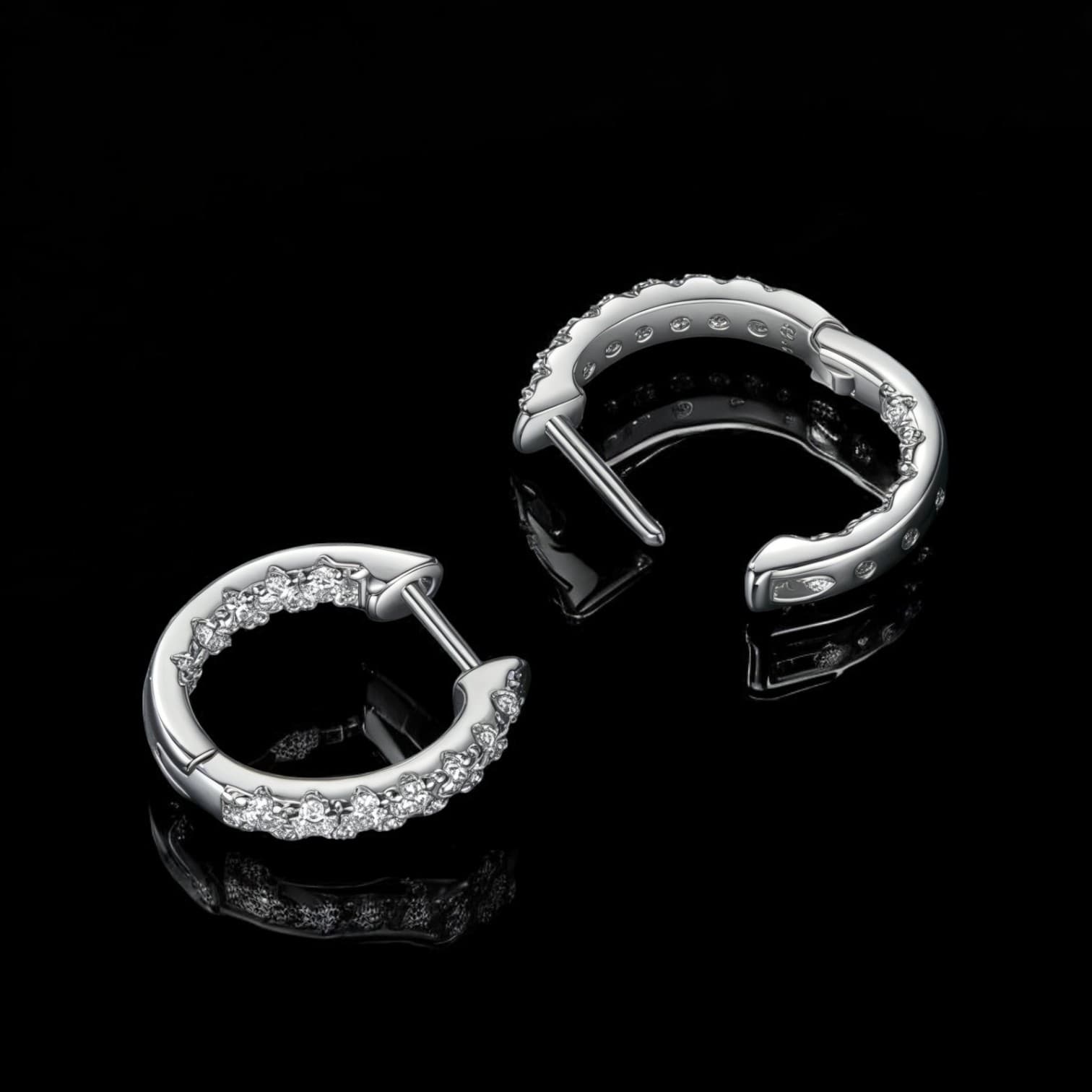 Kolczyki moissanit KOŁA srebro 925 białe złoto