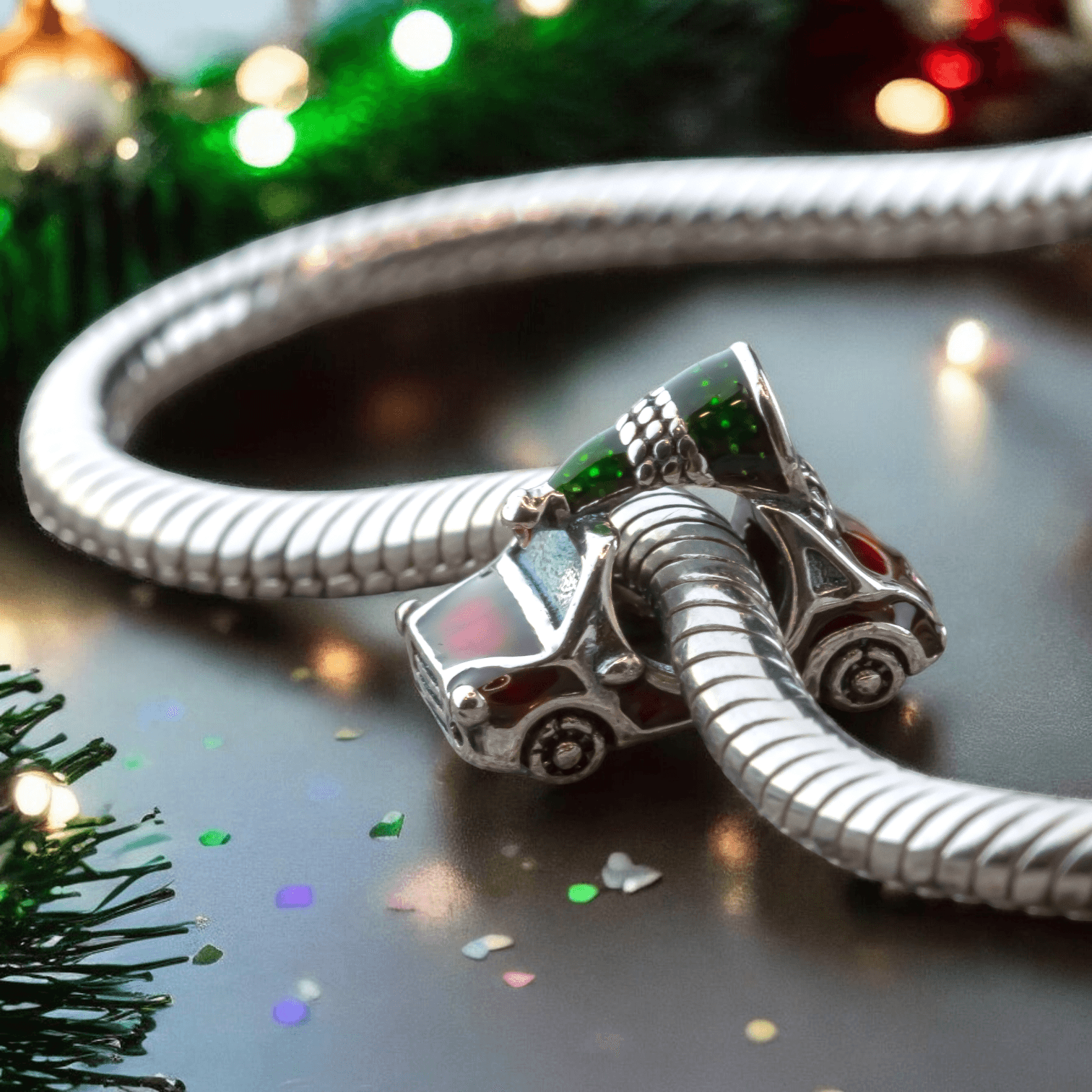 Charms Świąteczny Samochód X max srebro  zawieszka Boże Narodzenie
