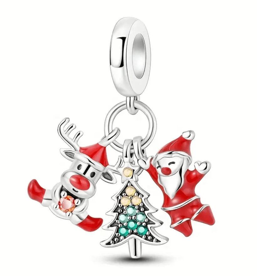 Zawieszka Świąteczna Mikołaj Choinka Renifer srebro 925