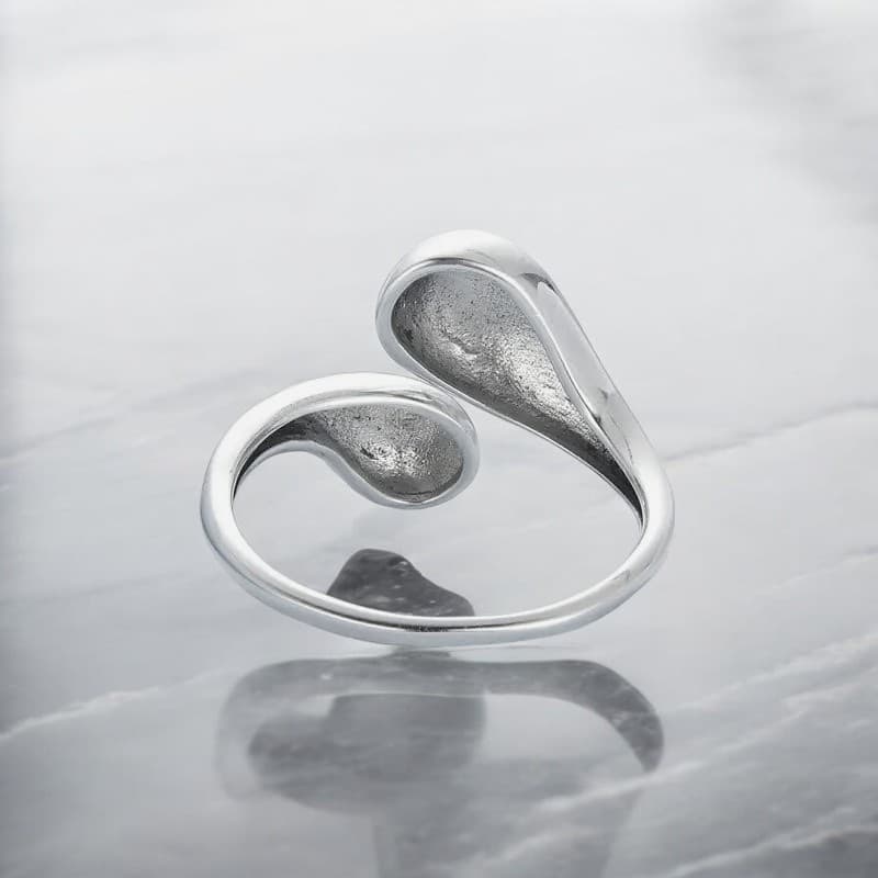 Pierścionek KROPLA WODY srebro 925 regulowany