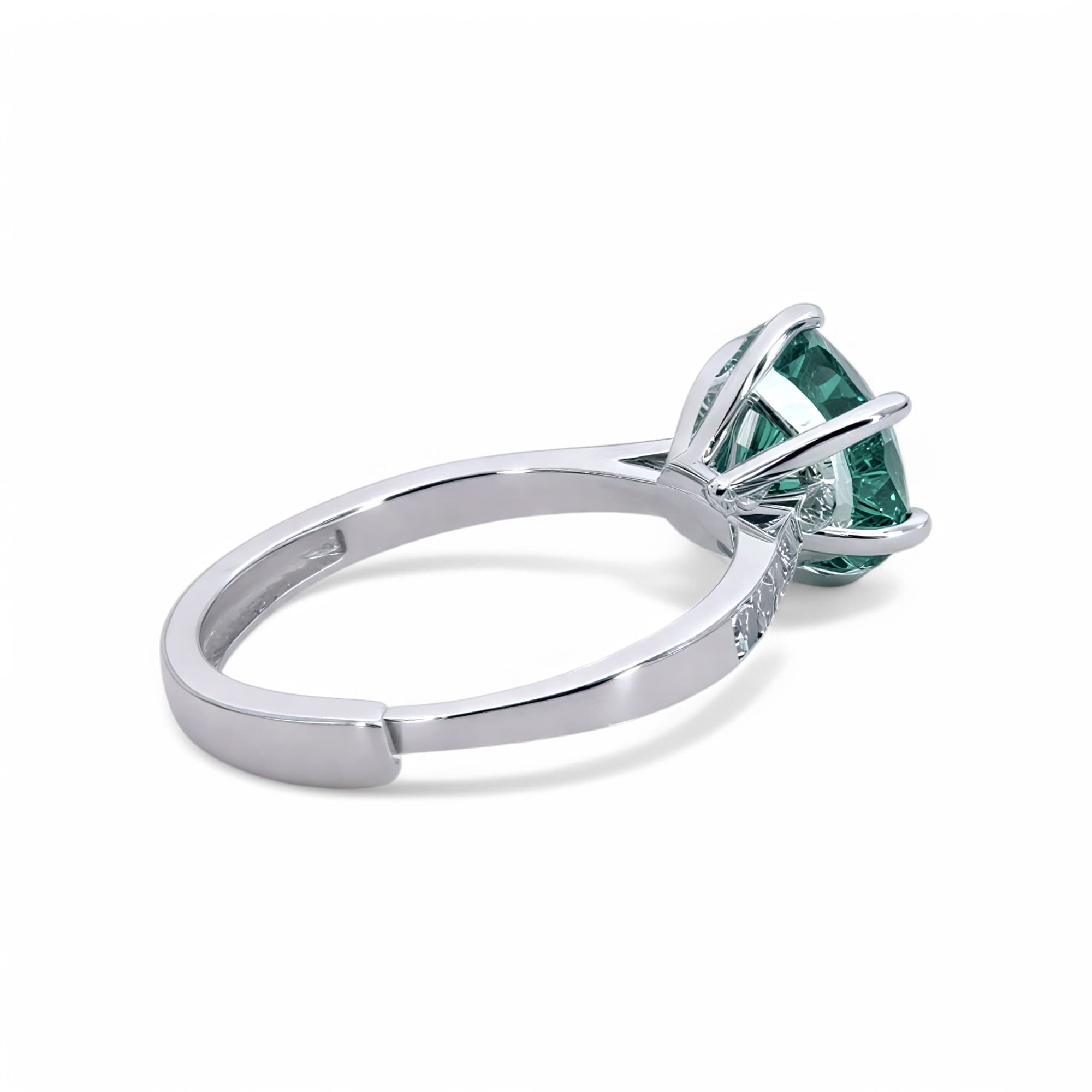 Pierścionek Moissanit 3 ct zielony duży kamień srebro 925 regulowany diament laboratoryjny