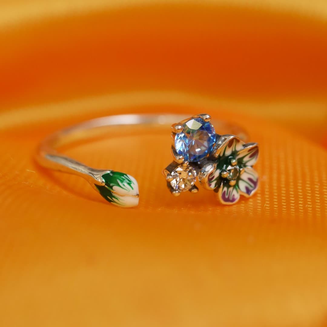 Pierścionek Kwiat Wiśni srebro 925