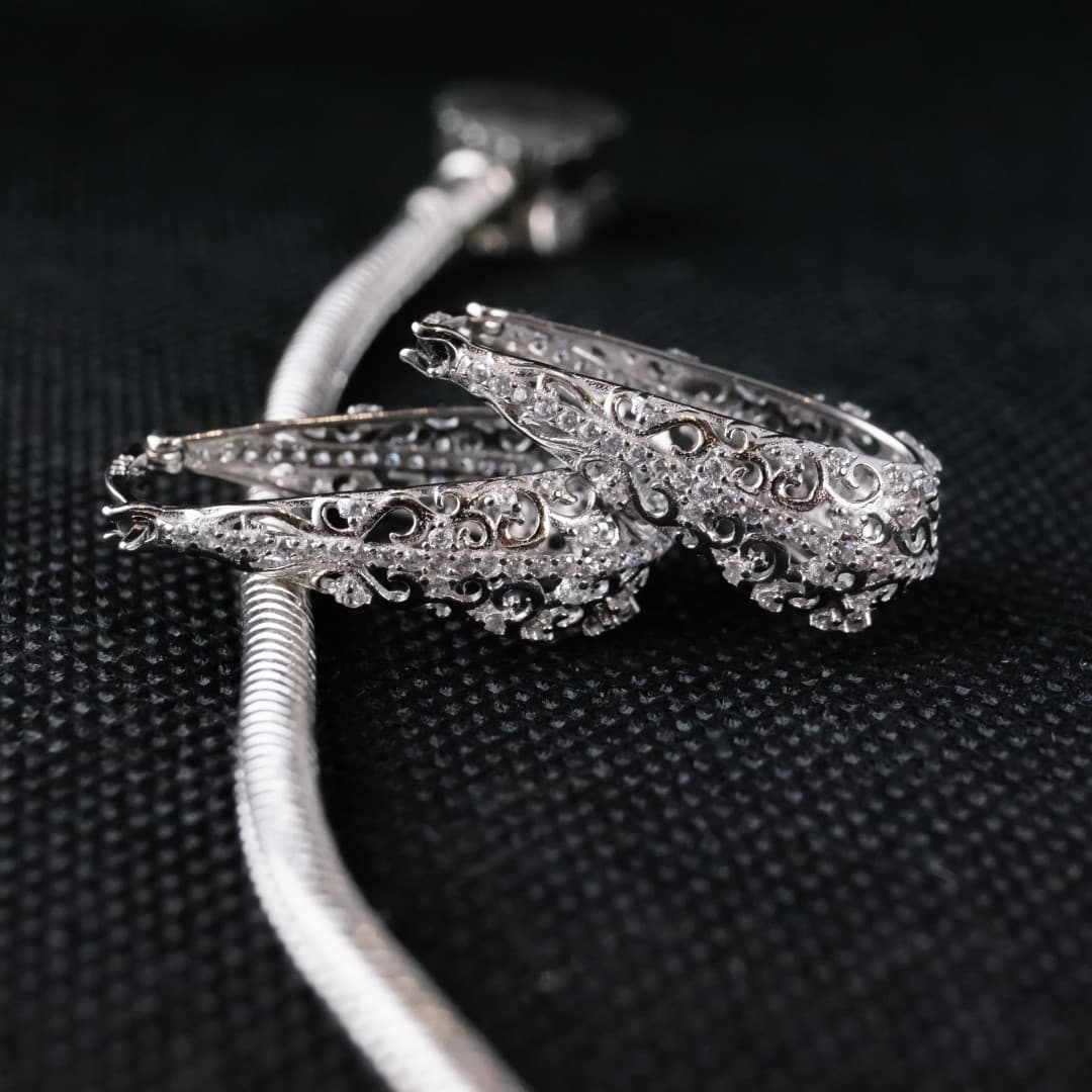 Kolczyki Winogrona Srebro i platyna starodawne vintage arcydzieło