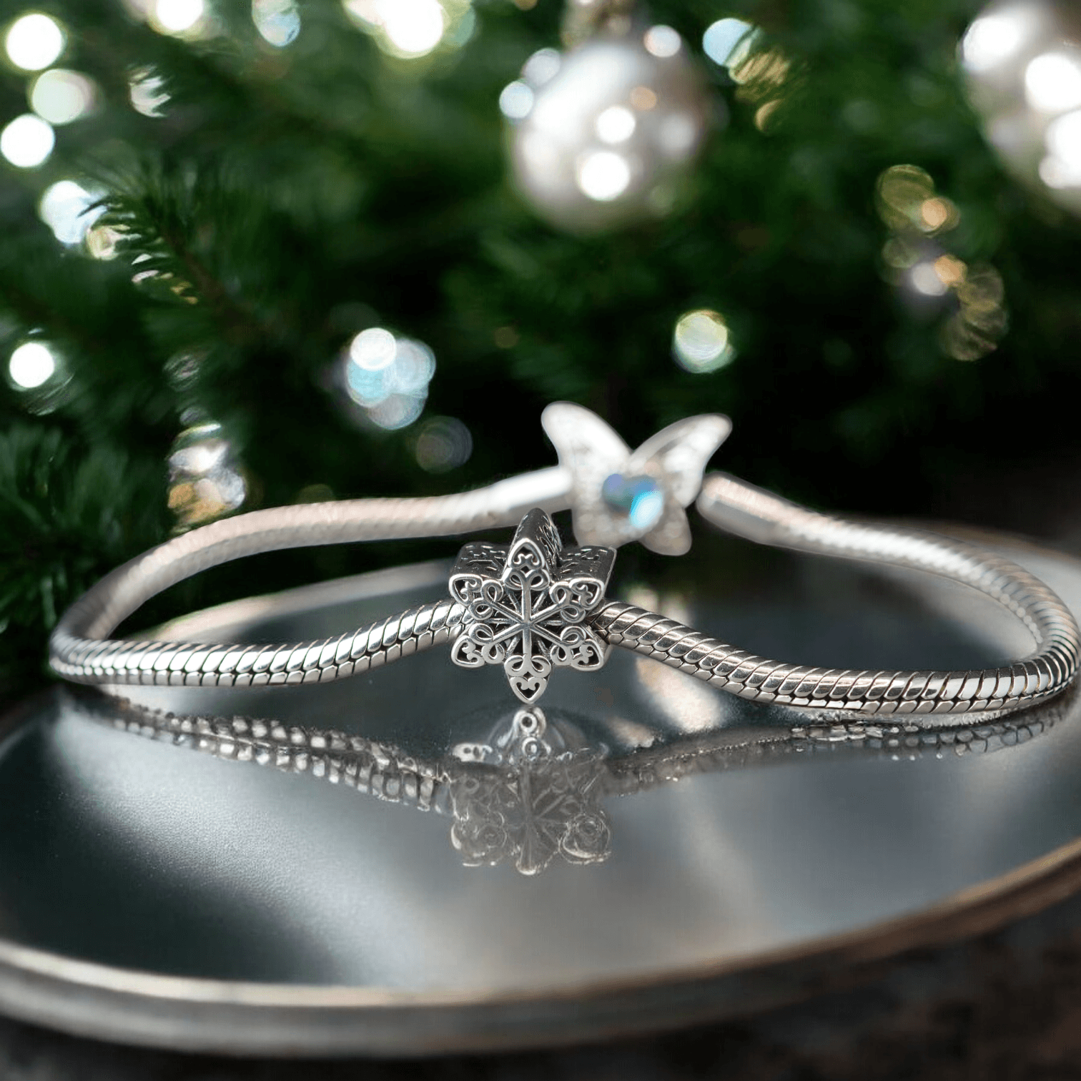 Charms PŁATEK ŚNIEGU gwiazdka śnieżynka srebro 925