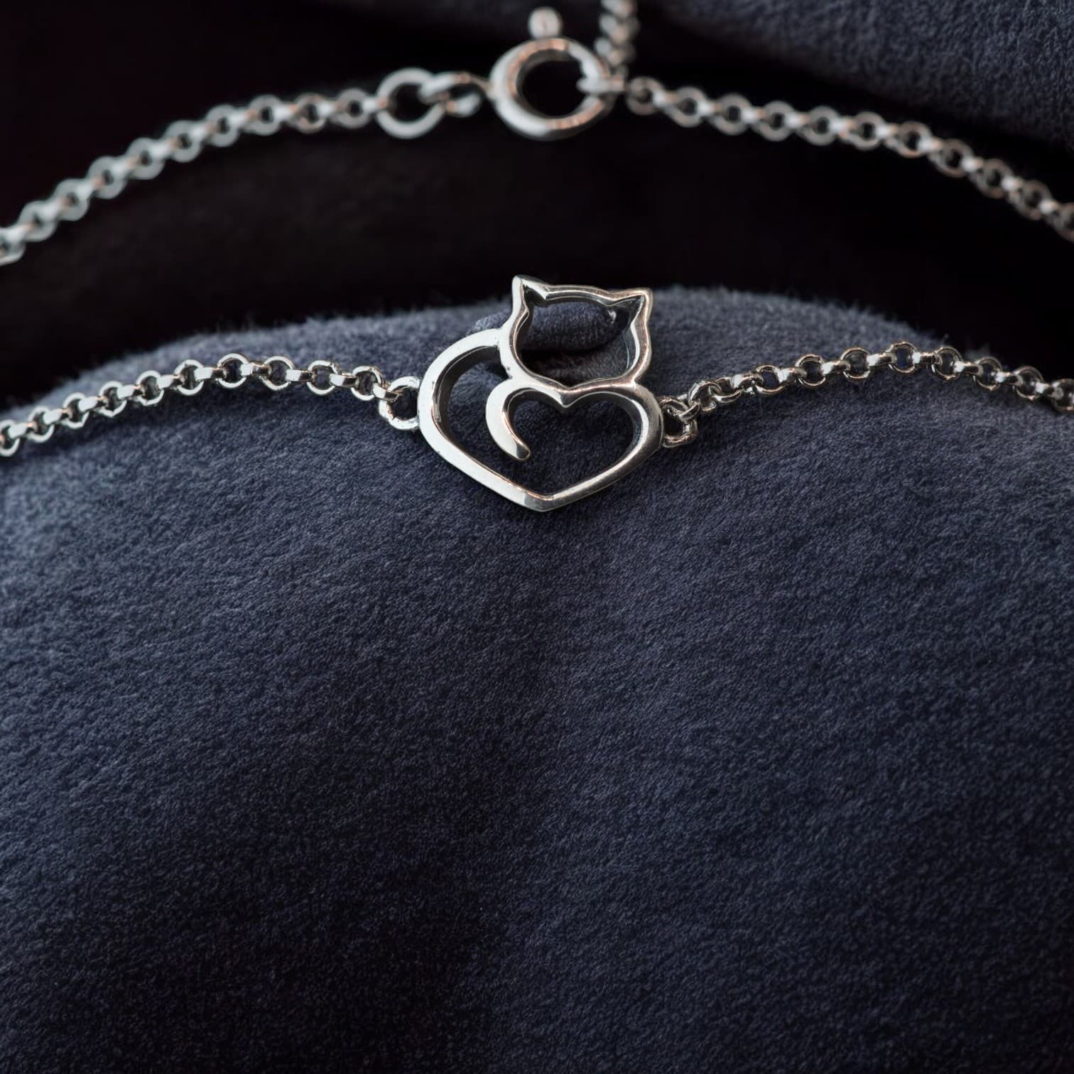 Bransoletka regulowana Kot srebro 925