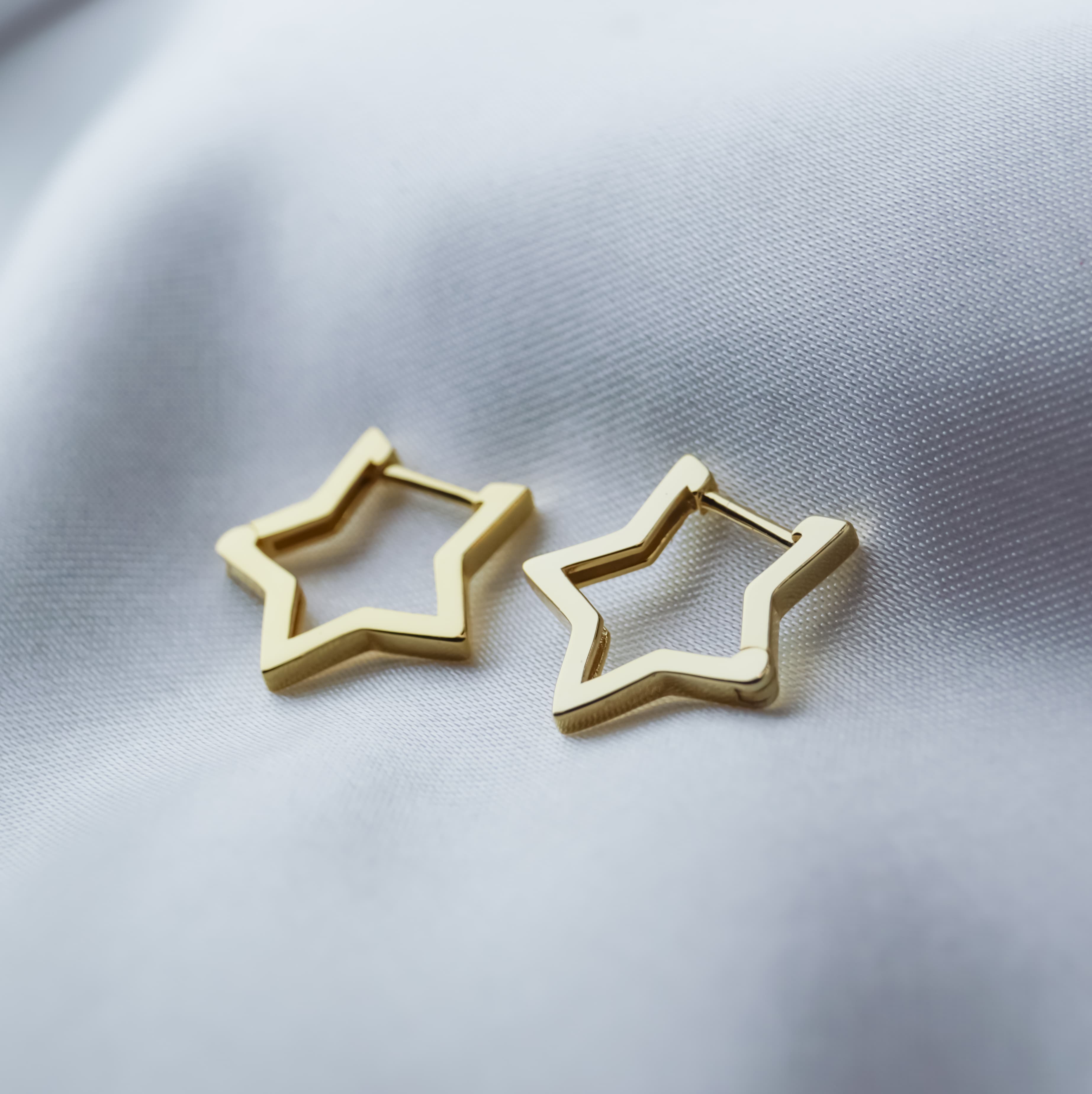 Gwiazdki kolczyki złote srebro 925 gwiazdy