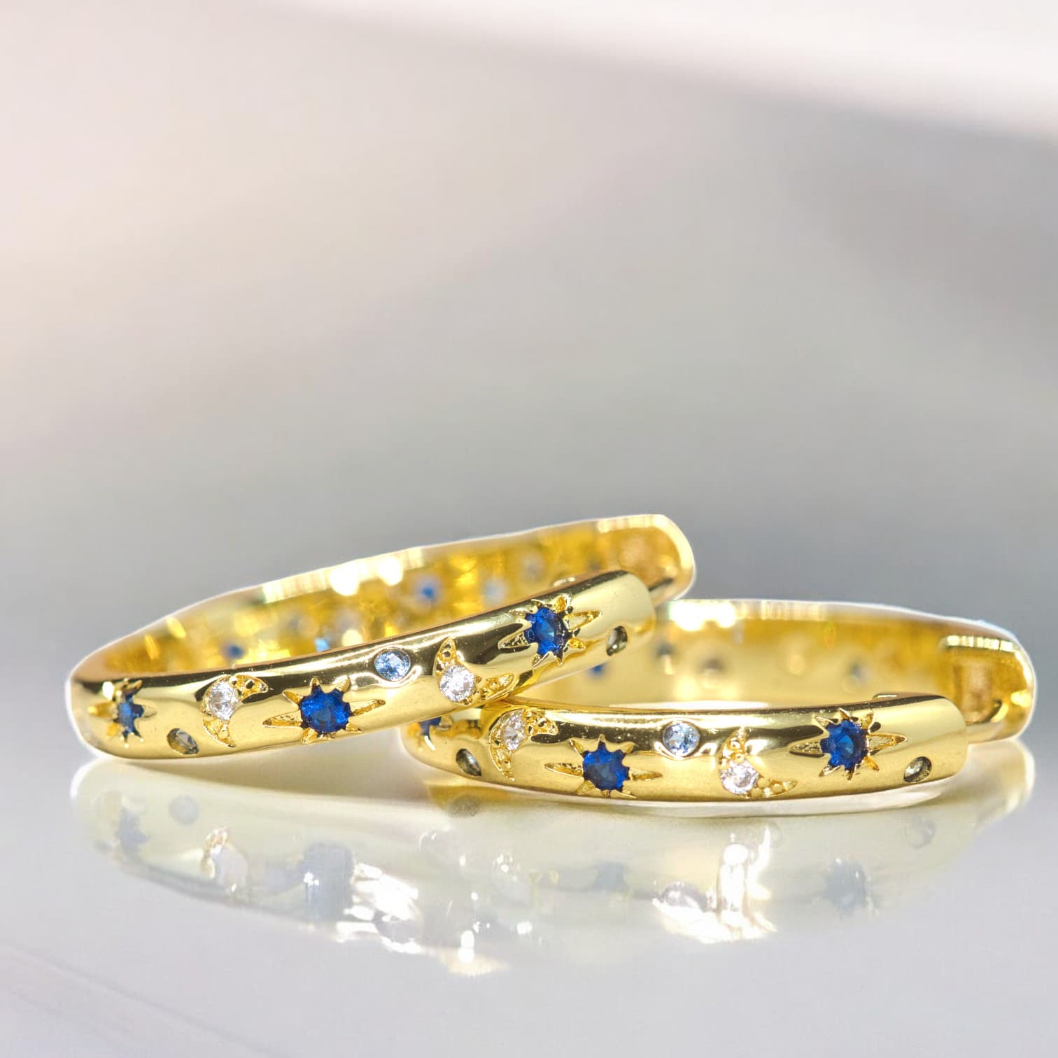 Kolczyki ROZGWIEŻDŻONE NIEBO srebro złote