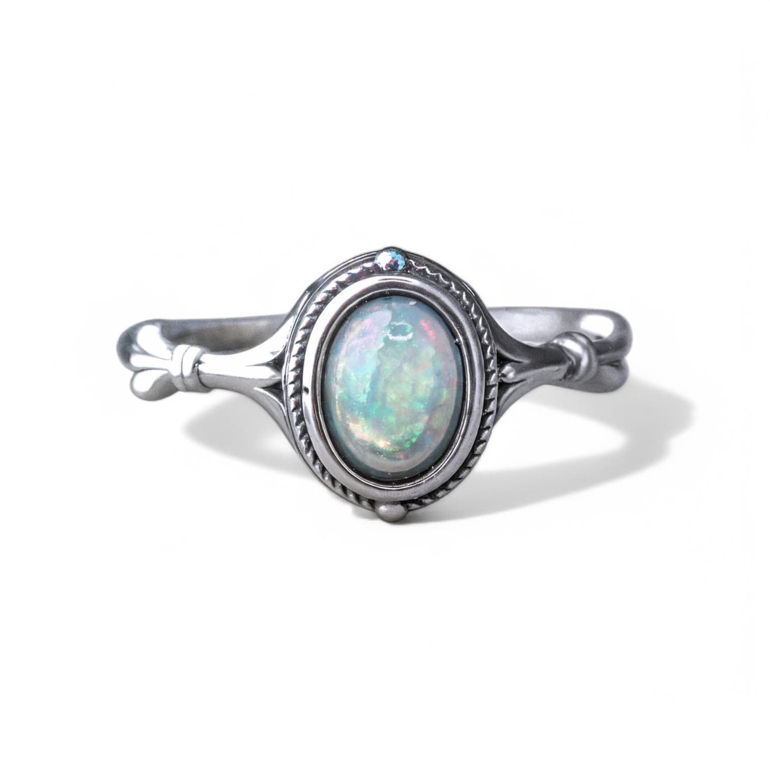 Pierścionek z OPALEM srebro 925 retro regulowany