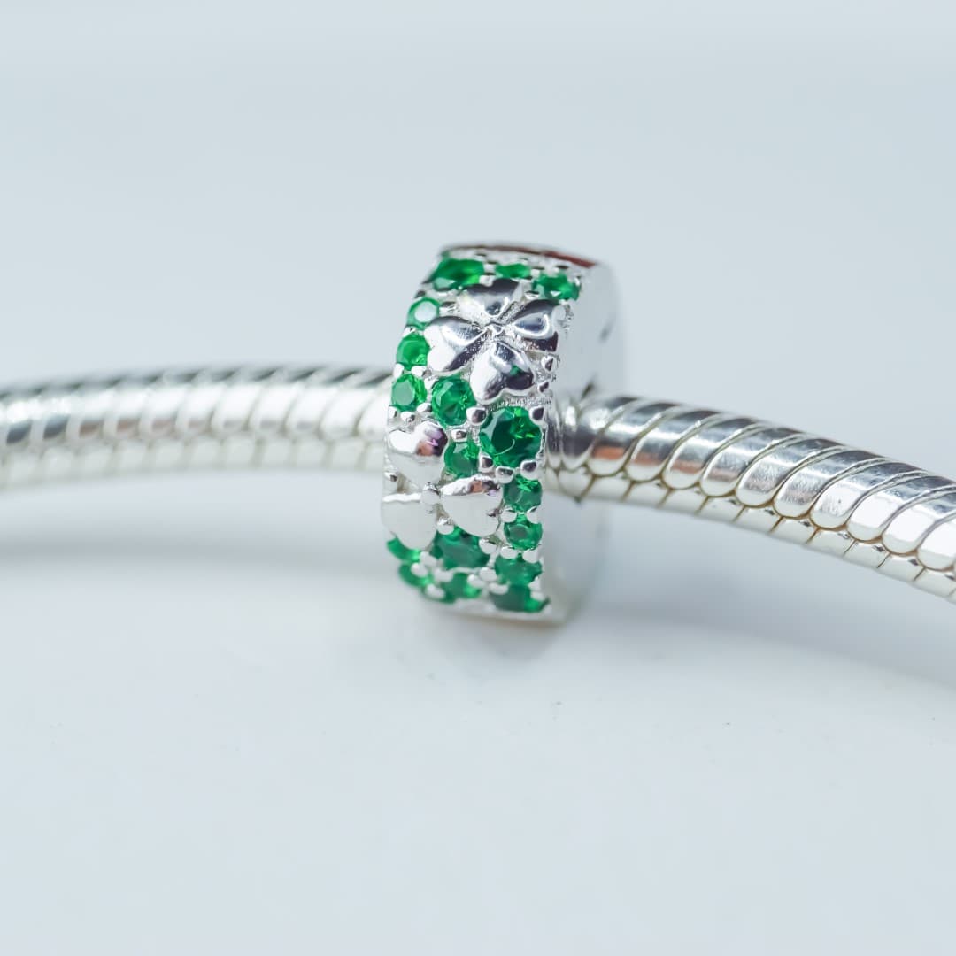 Stoper klips czterolistna koniczyna srebro 925