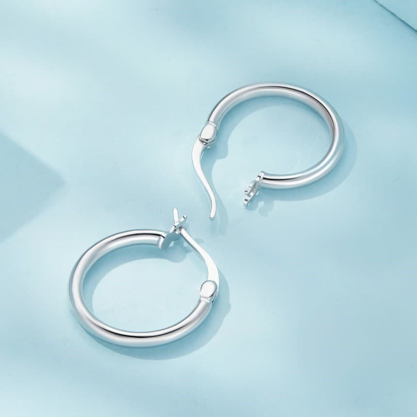 Kolczyki Okrągłe Koła Srebrne Srebro 925 platyna