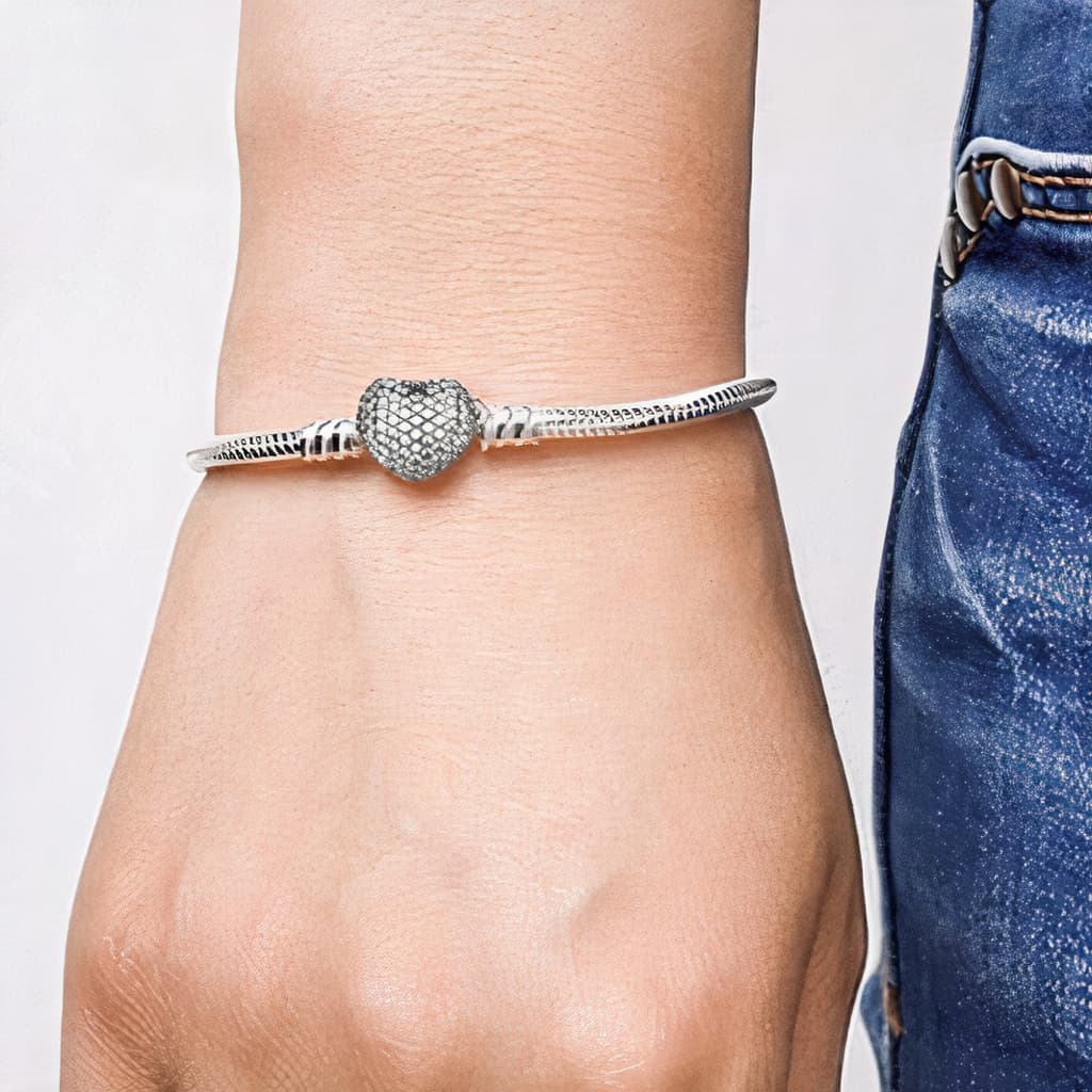 Bransoletka do charms typu Pandora Serce 100 % Srebro 925