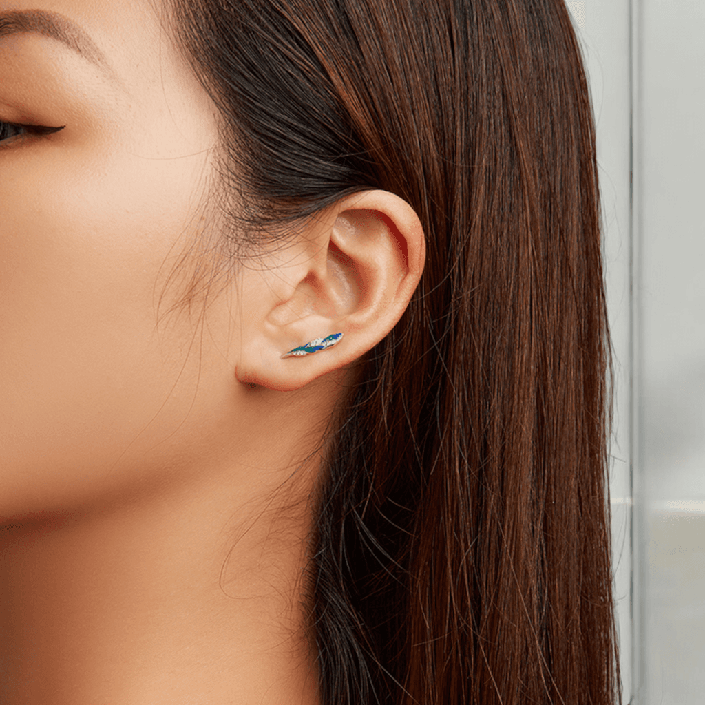 Kolczyki Piórko srebro 925 boho