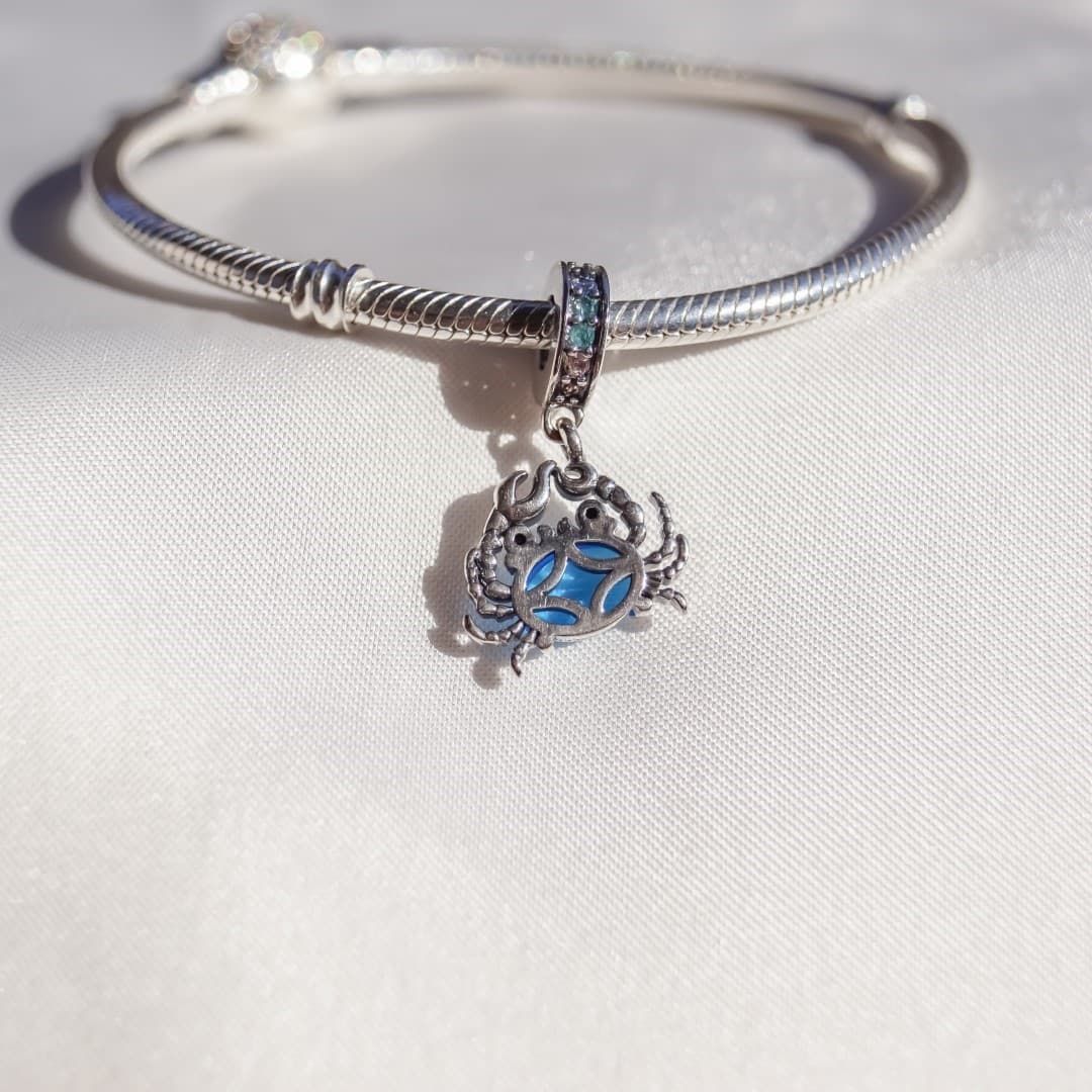 Charms Krabik Morski błękitny Srebro 925