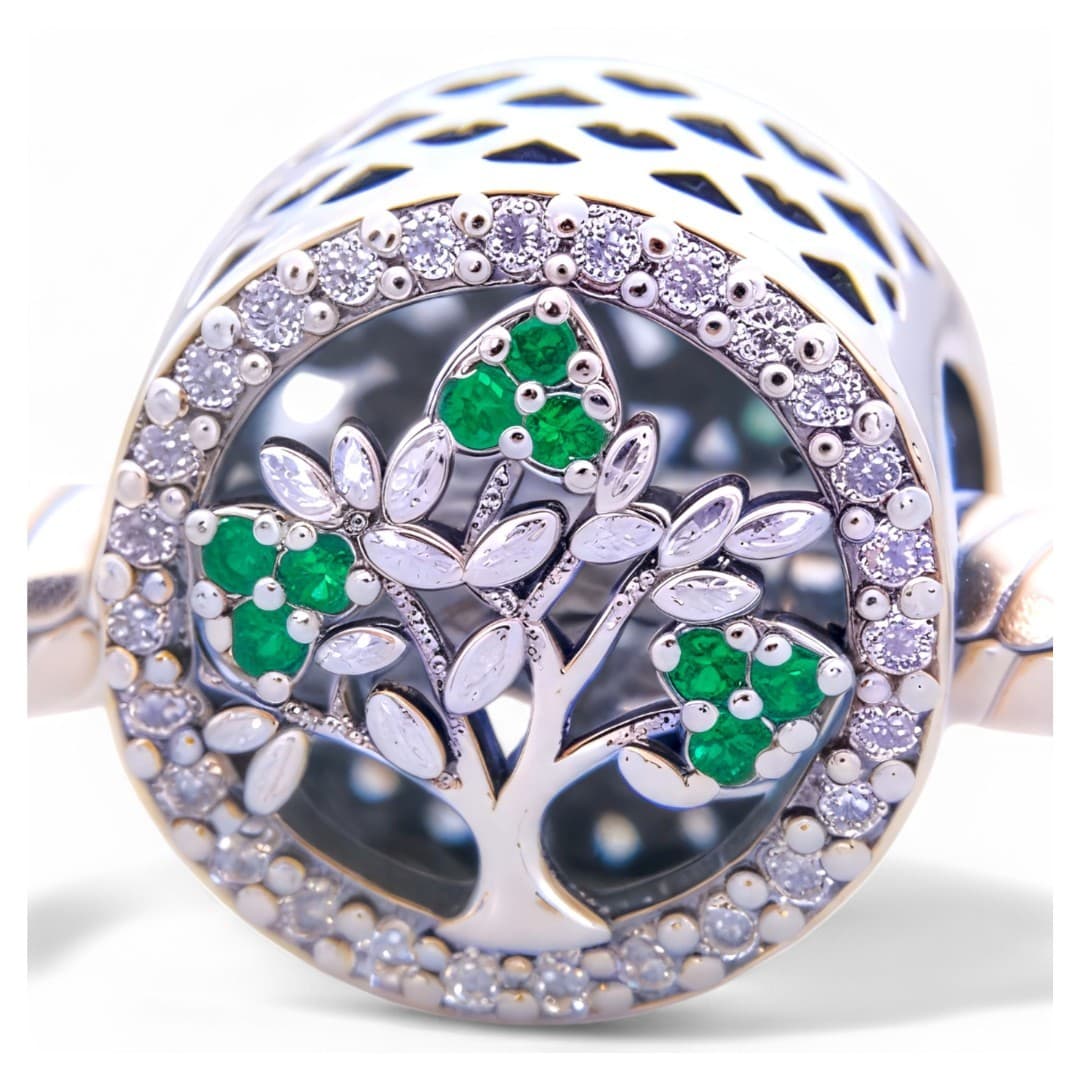 Zawieszka Charms Drzewo życia srebro 925 koralik rodzina