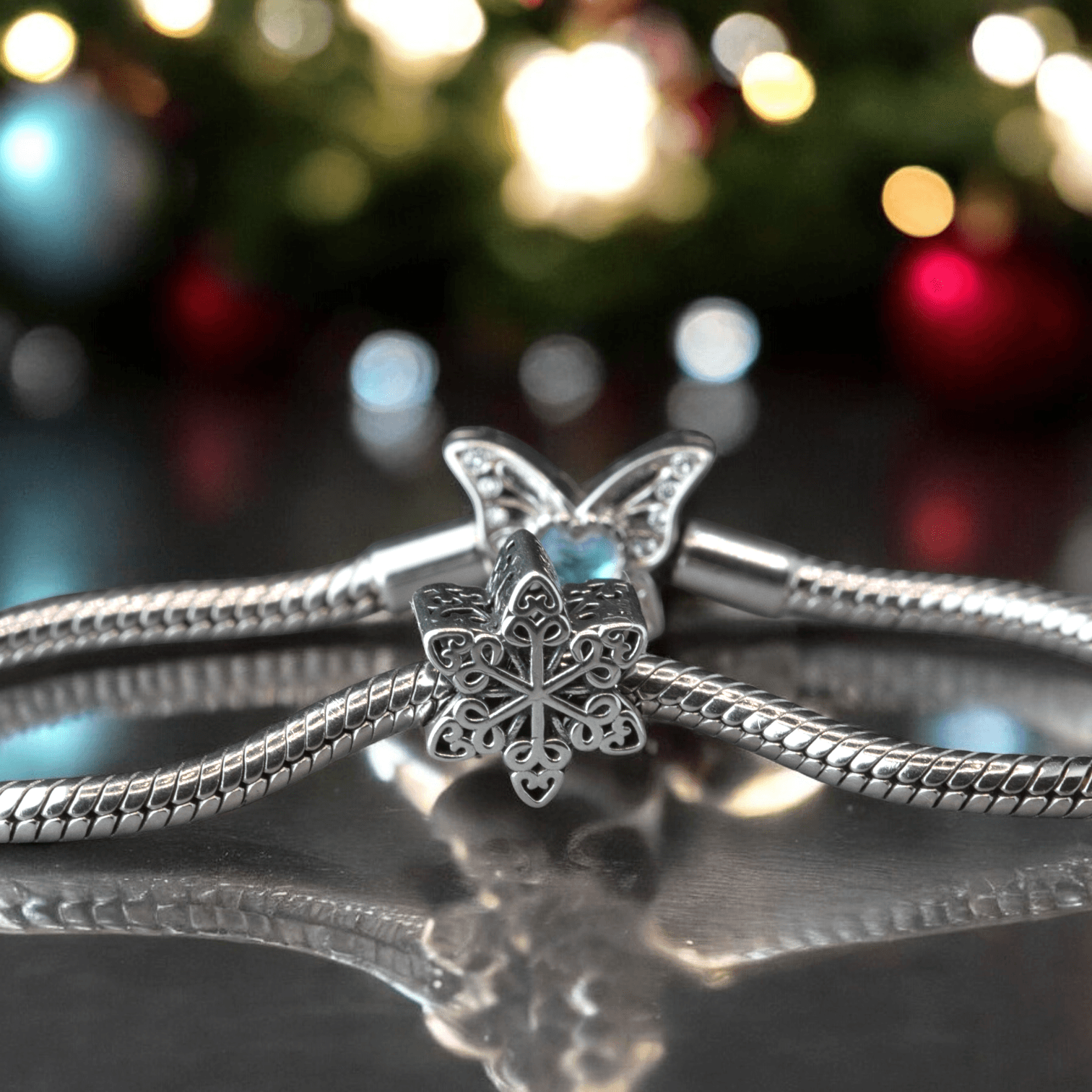 Charms PŁATEK ŚNIEGU gwiazdka śnieżynka srebro 925