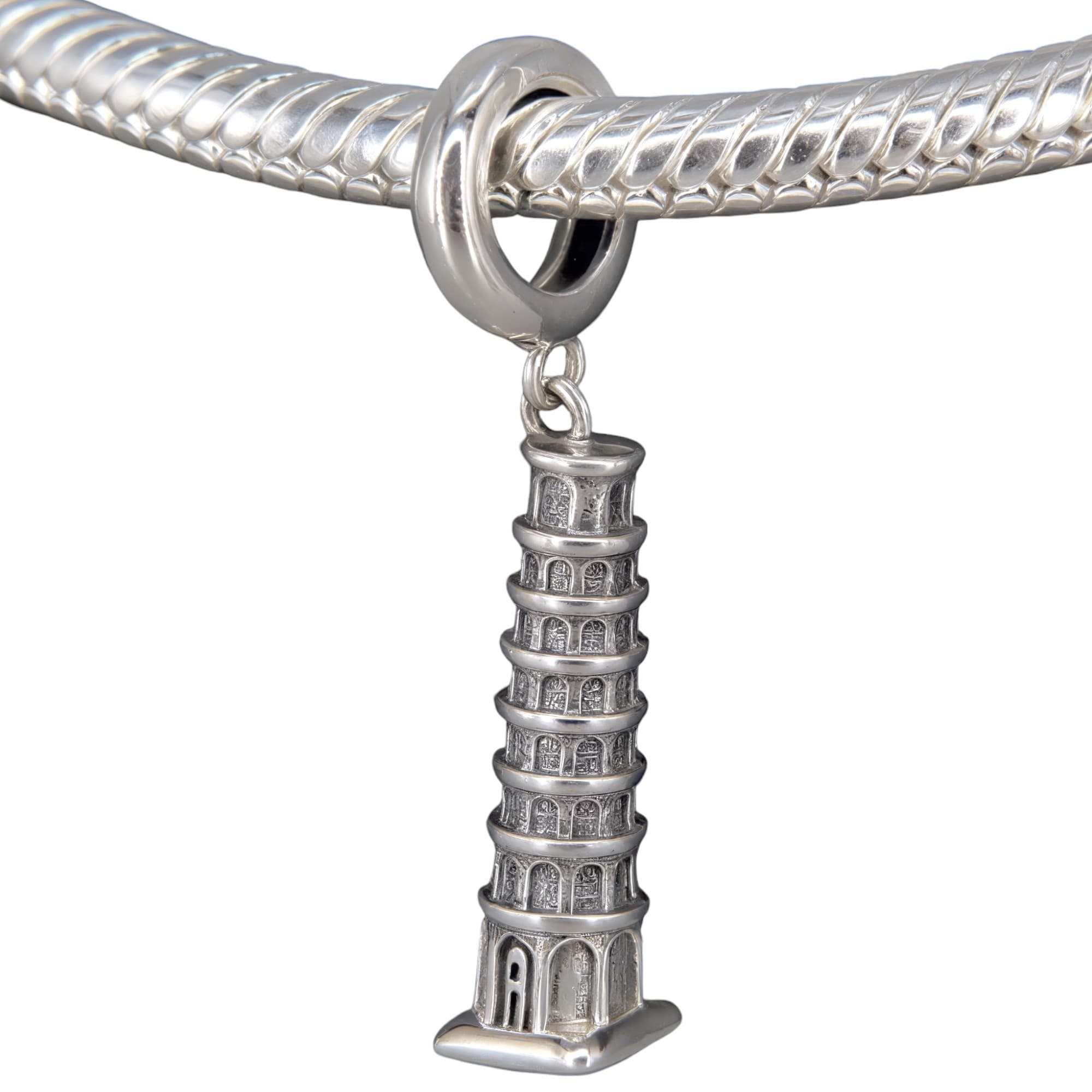 Charms KRZYWA WIEŻA W PIZIE srebro 925 włochy