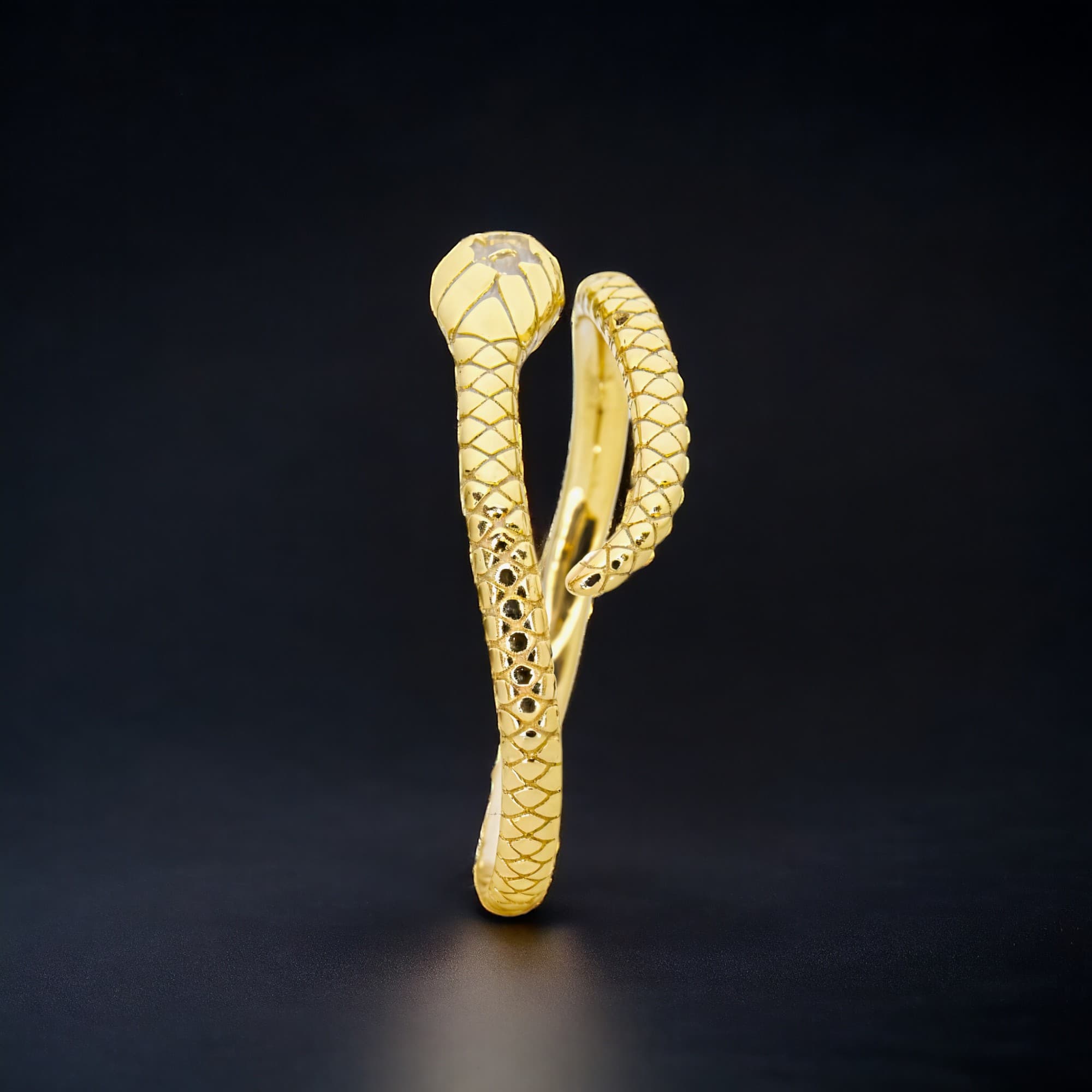 Pierścionek Złoty Wąż srebro 925 złoto regulowany żmija