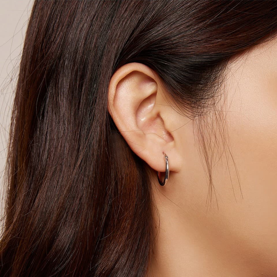 Kolczyki Okrągłe Koła Srebrne Srebro 925 platyna