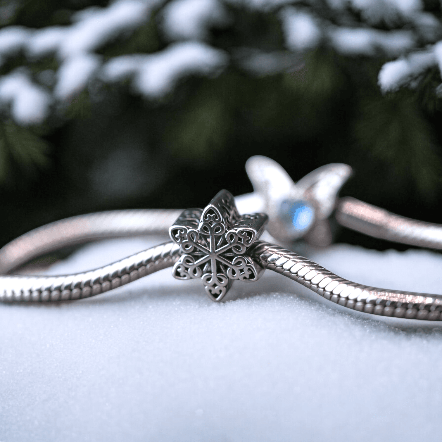 Charms PŁATEK ŚNIEGU gwiazdka śnieżynka srebro 925